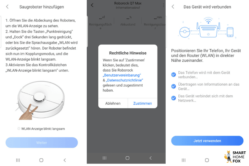 Настройка Wi-Fi соединения в приложении Roborock